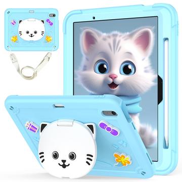 Étui hybride iPad Air 11 2024/2025 avec béquille et chat mignon