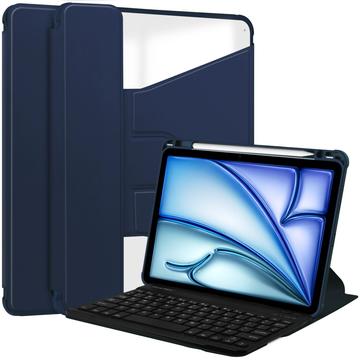 Étui intelligent pivotant à 360° iPad Air 11 2024/2025 avec clavier Bluetooth - Bleu foncé