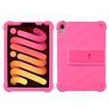 Étui iPad Mini 2021/2024 en silicone avec béquille - Rose vif