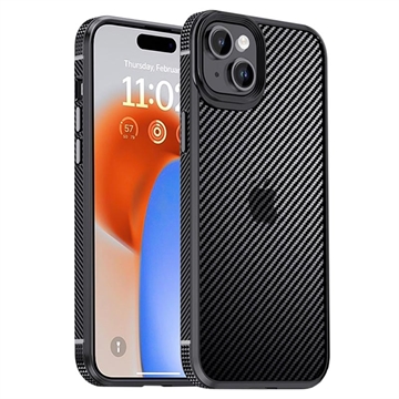 Coque Hybride iPhone 15 iPaky - Fibre de Carbone - Noire