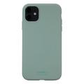 Coque iPhone 11 en Silicone Holdit - Vert mousse