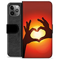 Étui Portefeuille Premium iPhone 11 Pro Max - Silhouette de Coeur