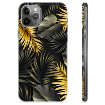 Coque iPhone 11 Pro Max en TPU - Feuilles Dorées