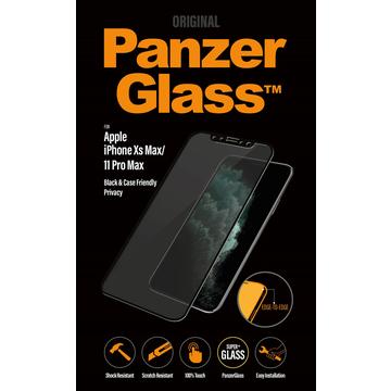 Protecteur d\'Écran iPhone 11 Pro Max/XS Max PanzerGlass Privacy Case Friendly - Bord Noir