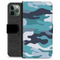 Étui Portefeuille Premium iPhone 11 Pro - Camouflage Bleu