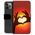 Étui Portefeuille Premium iPhone 11 Pro - Silhouette de Coeur