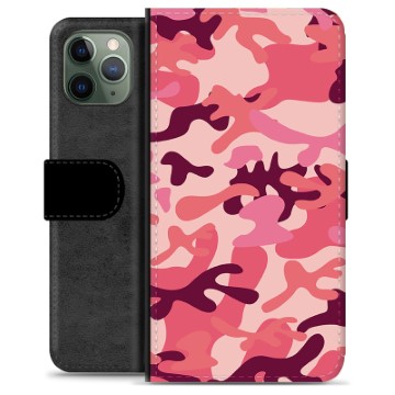 Étui Portefeuille Premium iPhone 11 Pro - Camouflage Rose