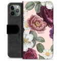 Étui Portefeuille Premium iPhone 11 Pro - Fleurs Romantiques