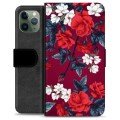 Étui Portefeuille Premium iPhone 11 Pro - Fleurs Vintage