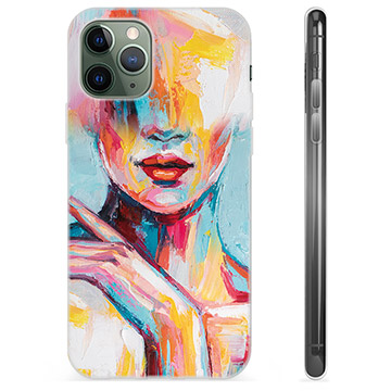 Coque iPhone 11 Pro en TPU - Portrait Abstrait