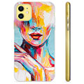 Coque iPhone 11 en TPU - Portrait Abstrait