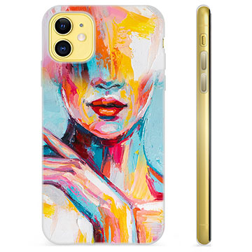 Coque iPhone 11 en TPU - Portrait Abstrait