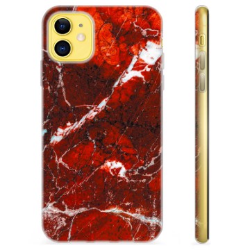 Coque iPhone 11 en TPU - Marbre Rouge