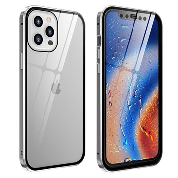 Coque Magnétique iPhone 12/12 Pro avec Verre Trempé - Argenté