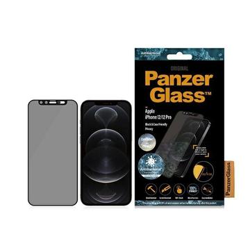 Protection d\'écran iPhone 12/12 Pro en verre trempé PanzerGlass Case Friendly CamSlider Privacy - Black Edge