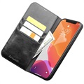 Etui Portefeuille iPhone 12/12 Pro en Cuir Qialino Classic - Noir