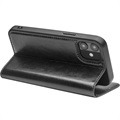 Etui Portefeuille iPhone 12/12 Pro en Cuir Qialino Classic - Noir