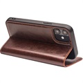 Etui Portefeuille iPhone 12/12 Pro en Cuir Qialino Classic - Marron