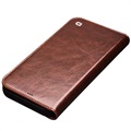 Etui Portefeuille iPhone 12/12 Pro en Cuir Qialino Classic - Marron