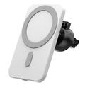 Chargeur Sans Fil Magnétique / Support Voiture pour Grille d'Aération iPhone 12/13/14/15 SZDJ N16 - 15W - Blanc