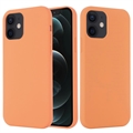 Coque iPhone 12 Mini en Silicone Liquide - Compatible MagSafe - Orange