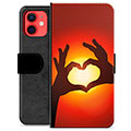 Étui Portefeuille Premium iPhone 12 mini - Silhouette de Coeur