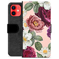 Étui Portefeuille Premium iPhone 12 mini - Fleurs Romantiques