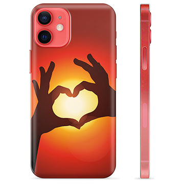 Coque iPhone 12 mini en TPU - Silhouette de Coeur