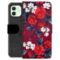 Étui Portefeuille Premium iPhone 12 - Fleurs Vintage