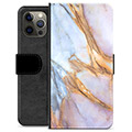 Étui Portefeuille Premium iPhone 12 Pro Max - Marbre Élégant