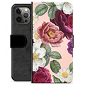 Étui Portefeuille Premium iPhone 12 Pro Max - Fleurs Romantiques