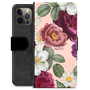 Étui Portefeuille Premium iPhone 12 Pro Max - Fleurs Romantiques