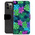 Étui Portefeuille Premium iPhone 12 Pro Max - Fleurs Tropicales