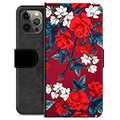 Étui Portefeuille Premium iPhone 12 Pro Max - Fleurs Vintage