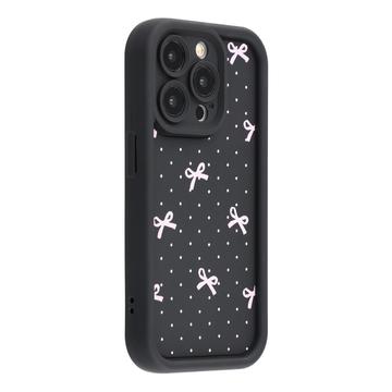 Coque TPU antichoc iPhone 12 Pro Max avec bords surélevés - Noire / Noeud à pois