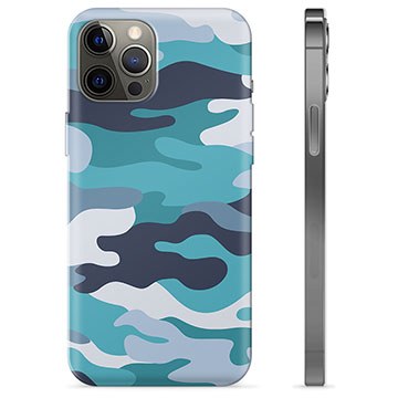 Coque iPhone 12 Pro Max en TPU - Camouflage Bleu