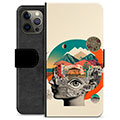 Étui Portefeuille Premium iPhone 12 Pro Max - Collage Abstrait