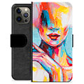 Étui Portefeuille Premium iPhone 12 Pro Max - Portrait Abstrait