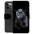 Étui Portefeuille Premium iPhone 12 Pro Max - Panthère Noire