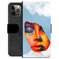 Étui Portefeuille Premium iPhone 12 Pro Max - Peinture de Visage