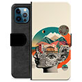 Étui Portefeuille Premium iPhone 12 Pro - Collage Abstrait