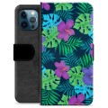 Étui Portefeuille Premium iPhone 12 Pro - Fleurs Tropicales