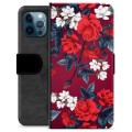 Étui Portefeuille Premium iPhone 12 Pro - Fleurs Vintage