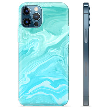 Coque iPhone 12 Pro en TPU - Marbre Bleu