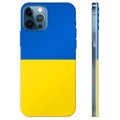 Coque iPhone 12 Pro en TPU Drapeau Ukraine - Jaune et bleu clair