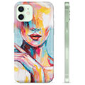 Coque iPhone 12 en TPU - Portrait Abstrait