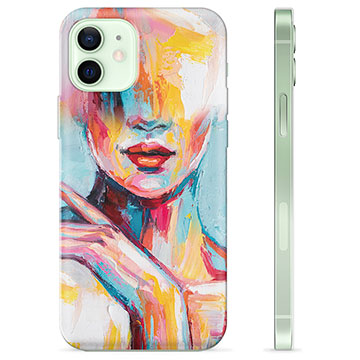 Coque iPhone 12 en TPU - Portrait Abstrait