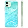 Coque iPhone 12 en TPU - Marbre Bleu