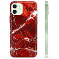 Coque iPhone 12 en TPU - Marbre Rouge