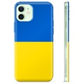 Coque iPhone 12 en TPU Drapeau Ukraine - Jaune et bleu clair